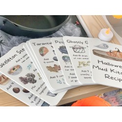 Halloween mud kitchen recipe cards !