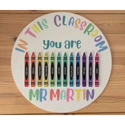Crayon class room plaque -...