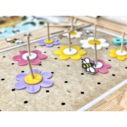 FLOWER - peg loose parts , pegs, cogs great for peg board