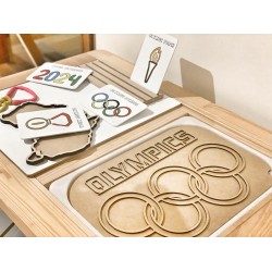 Olympic rings rice , sensory insert - all tables