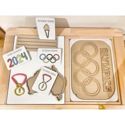 Olympic rings rice , sensory insert - all tables