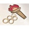 Olympic torch sensory/ rice tray