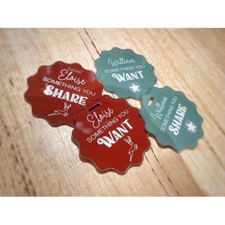 Scallop shape  "Something" Christmas Gift Tags - mindful gifting